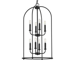Change 2-Story Foyer Light to P500303-031 Leyden Matte Black