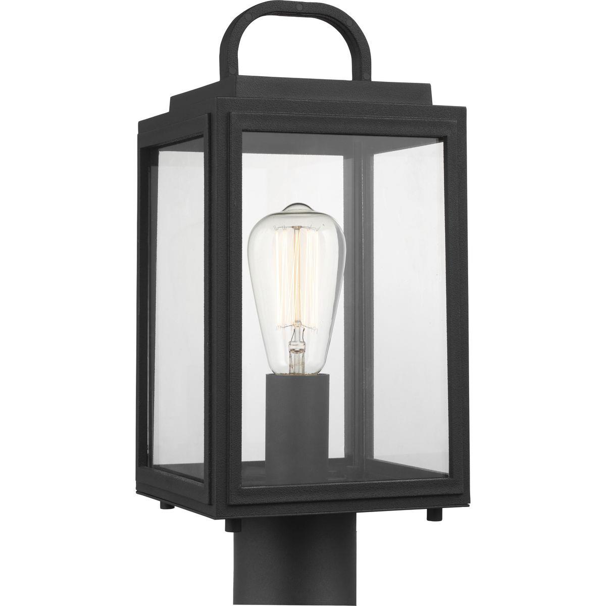 Upgrade Post Light, P540064-031 Grandbury Black w/Clear ST19