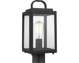 Upgrade Post Light, P540064-031 Grandbury Black w/Clear ST19