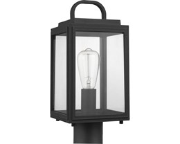 Upgrade Post Light, P540064-031 Grandbury Black w/Clear ST19