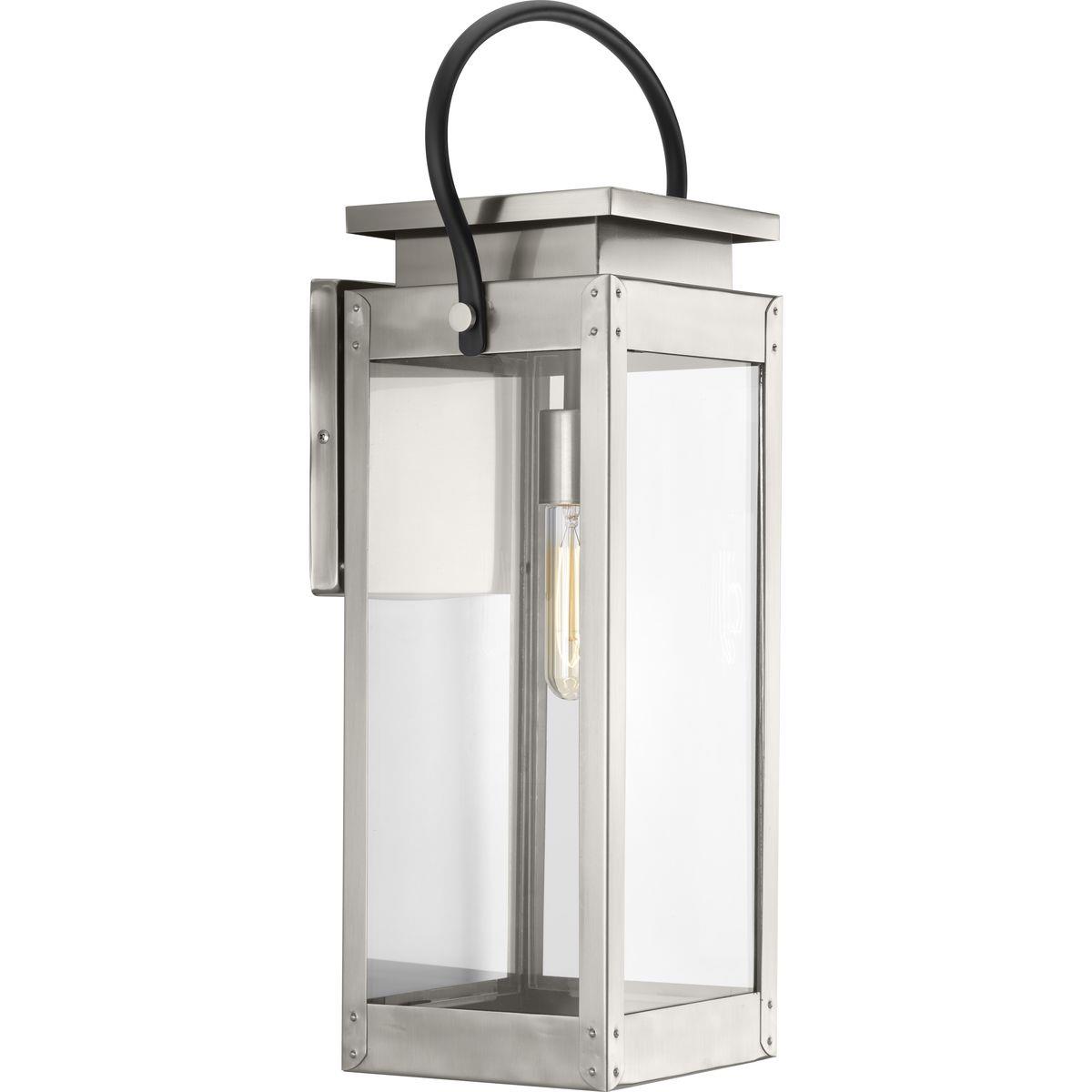 Upgrade Porch or Garage Light, P560005-135 Union Square Stainless Steel w/E26 T10 Clear