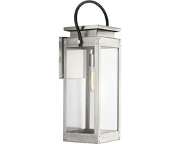 Upgrade Porch or Garage Light, P560005-135 Union Square Stainless Steel w/E26 T10 Clear