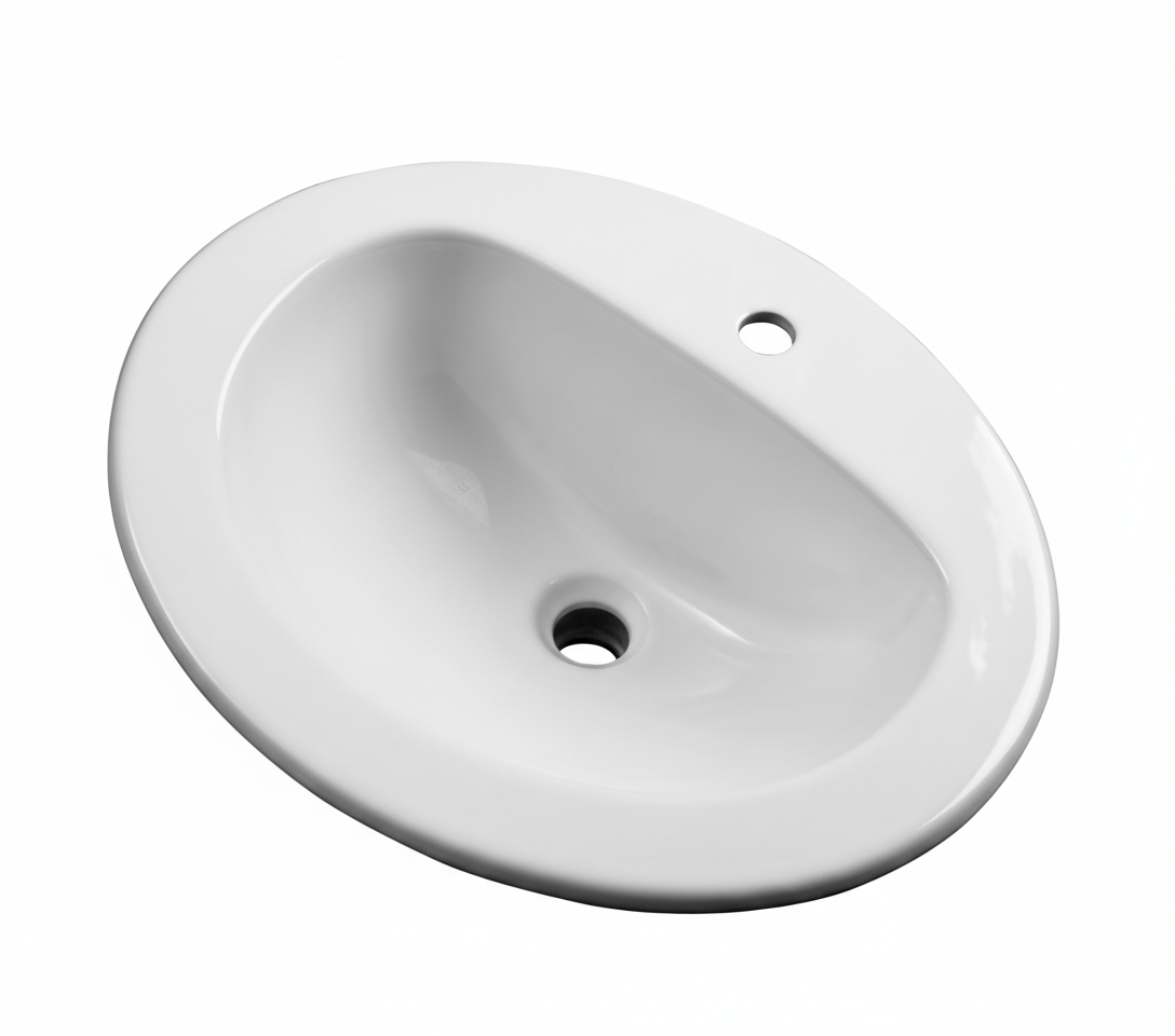 Gerber Bathroom Sink Maxwell G0012831CH Self-Rimming Oval Single Hole - White
