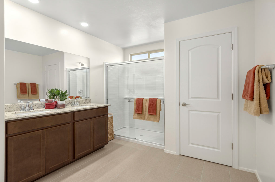 Primary Bathroom Extended Vanity with Sink and Cabinet