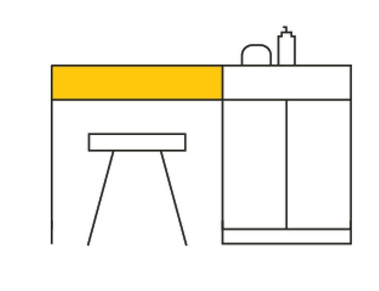 Bathroom 2 Extended Cabinet with Knee Space