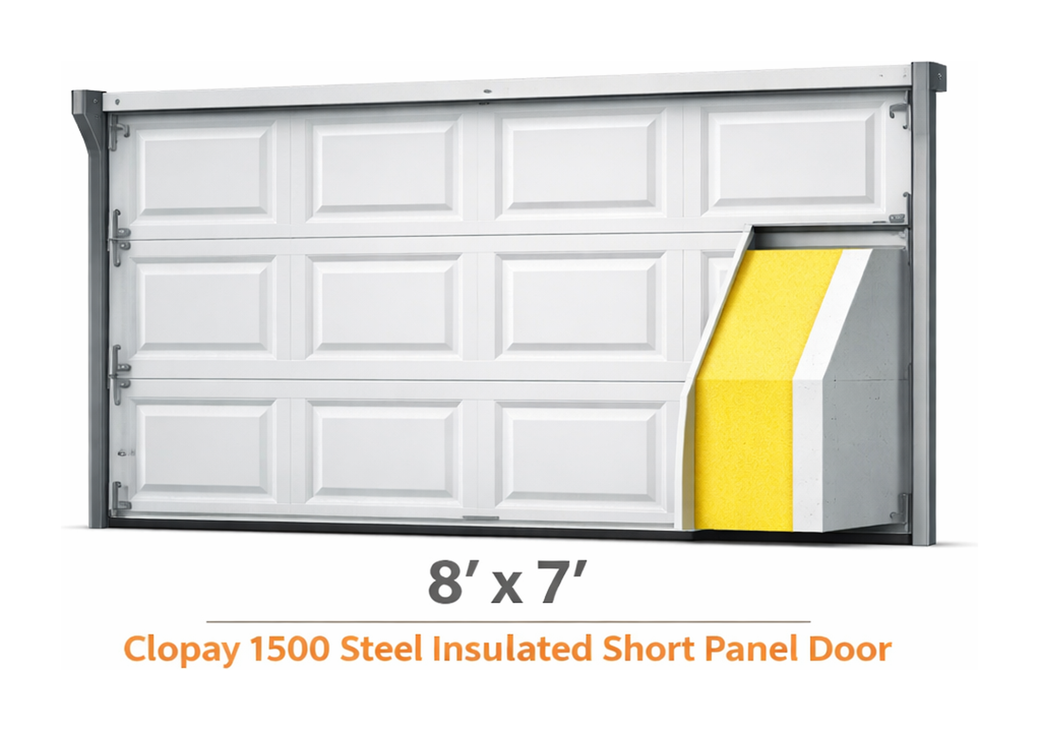 Clopay 1500, Steel Insulated Short Panel Door 8' x 7'