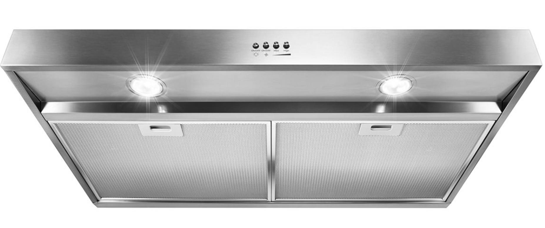 Whirlpool WVU37UC0FS 30" Convertible Under Cabinet Hood FIT System, 3 Speed, LED Lighting - Stainless Steel