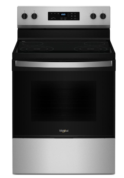 Whirlpool WFES3030RS 5.3Cuft Freestanding Electric Range, No Preheat Mode, FlexHeat Radiant Elements - Stainless Steel